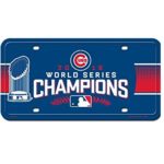 MLB Chicago Cubs World Series Champion Metal Car Tag, 12″, Blue