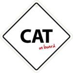 Cat on Board Plastic Sign