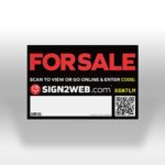 WEB ENABLED FOR SALE SIGN – FOR SALE SIGN 12″ x 18″- CAR FOR SALE SIGN – BOAT FOR SALE SIGN