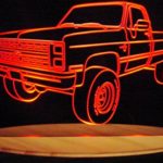 1985 Chevy Pickup Truck 3/4 Ton Acrylic Lighted Edge Lit LED 13″ Sign Light Up Plaque 85 VVD1 Full Size USA Original