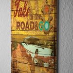 Tin Sign Nostalgic Car Retro Vintage traffic light saying Take to the Road and go Wall Vintage Decoration Metal Plate 8X12″