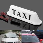 Iztoss white Taxi Cab Roof Top Illuminated Sign Topper Car Bulbs 12V Super Bright Light Magnetic Waterproof Sealed Base with 3m Cable Length