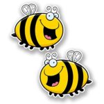 2 x 30cm/300mm Happy Honey Bee Vinyl Sticker Decal Laptop Travel Luggage Car iPad Sign Fun #5898