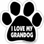 Car Magnet-Paw-I love my Grandog- 5.5″ x 5.5″