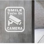 StickerLoaf Brand Smile You’re on CAMERA 24-7 Video Surveillance SECURITY CAMERA SIGN WINDOW WALL DECAL BUSINESS SHOP Storefront VINYL DOOR SIGN COMPANY Warning Security Surveillance 24 Hours Closed Circuit Store Shopping Mall Parking Garage Office Building Car Lot