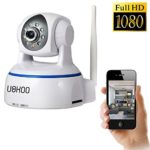 IP Camera, Uokoo 1080p WiFi Security Camera, Plug and Play, Pan/Tilt with 2-Way Audio, Night Vision, Baby Video Monitor Nanny Cam,Motion Detection Wireless IP Webcam (White-1080P)