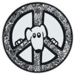 4.75″ Round Pet Magnets: ARTISTIC PEACE SIGN (DOGS) | Cars, Trucks