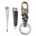 Liangery 1pc Customer Designer Key Chain Rings +1pc Nail Clipper Scissors + 1pc Ear Cleaner Wax Removal Tool