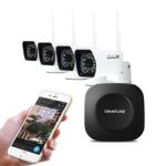 Cleverloop Wi-Fi Enabled Premium Protective Security System – 4 Outdoor Wi-fi Cameras – Cloud and Video Recording Backup Included No Monthly Fees