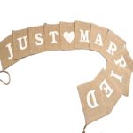 HS Linen Just Married Vintage Wedding Bunting Banner Photo Booth Props Signs Garland Bridal Shower Wedding Decoration 11pcs/Set