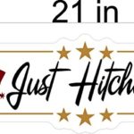 Just Hitched Western Wedding Static Cling Window Decals Removable and Reusable Wedding Clings Car Decorations