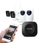 CleverLoop smart WiFi security camera system with 2 indoor +2 outdoor WiFi security cameras & Rapid Learning. Security kit incl Base, 4 cameras, security app, no monthly fees- Home & Office Security