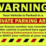 25 Yellow Fluorescent WARNING PRIVATE PARKING AREA! Violation No Parking Towing Car Auto Sign Stickers 8″ X 5″