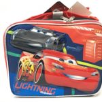 2017 Disney Pixar Cars 3 Canvas Black & Red Insulated Lunch Bag Multiple Signs