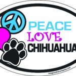Imagine This 4-Inch by 6-Inch Car Magnet Oval, Peace Love Chihuahuas