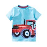 Little Boys Tops Short Sleeve T-Shirt Tees(Truck,Blue)