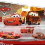 Disney/Pixar Cars, Rust-Eze Racing Die-Cast, Lightning McQueen with Sign and Fred #5,6/8, 1:55 Scale