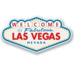2 x 15cm/150mm Las Vegas Sign Vinyl Sticker Decal Laptop Travel Luggage Car iPad Sign Fun #4349