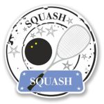 2 x 25cm/250mm Squash Player Vinyl Sticker Decal Laptop Travel Luggage Car iPad Sign Fun #4174