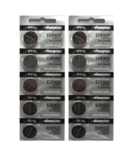 Energizer CR1632 3 Volt Lithium Coin Battery 10 Pack (2 packs of 5)