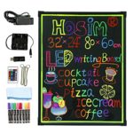 LED Writing Message Board, 32”x 24”lluminated Erasable Neon Effect Restaurant Menu Sign with 8 colors Markers, 7 Colors and Flashing Mode DIY Chalkboard for Kitchen Wedding Promotions by Hosim