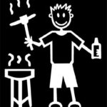 My Stick Figure Family Car Window Vinyl Bumper Sticker Decal Adult Male BBQ Grill M6