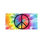 Peace Sign Tie Dye Pattern Strong And Durable Aluminum Car License Plate 12″ X 6″