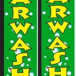 Car Wash Green Color Standard Size Swooper Feather Flag Sign Pk of 2 (11.5x 2.5 Feet)