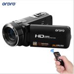 Ordro HDV-Z8 HD Digital 24 Mega Pixel Video Camera Camcorder, 16× Digital Zoom with Digital Rotation LCD Touch Screen