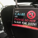 (Set of 2) Uber Lyft Headrest Do Not Slam The Door Decal Sign Rideshare Car Display Cards