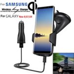 Nesee Qi Wireless Fast Charger Dock Car Holder Charging Mount for Samsung Galaxy Note 8 … (Black)