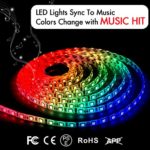 Music LED Strip Lights 6.6FT RGB light Color Changing String Lights 5V USB Light Strip IP65 Waterproof LED String 5050 RGB LED String Lights Kit with Controller by DotStone