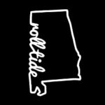 Roll Tide Alabama Decal Vinyl Sticker|Cars Trucks Vans Walls Laptop| White |5.5 x 3.5 in|CCI1248