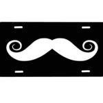 Custom License Plate Black Mustache Auto Car Tag Sign 6″ X 12″
