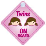 Twins Girls On Board Car Sign New Baby / Child Gift / Present / Baby Shower Surprise