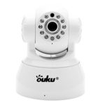 OUKU 720P Megapixel H.264 Wireless PT ONVIF CCTV Security IP Camera Two-Way Audio and Night Vision (White)