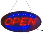LED Open Sign by Ultima LED: Electric Light Up Sign for Business Displays | 19″x10″ Oval Digital Sign with 2 Flashing Modes | Great for Barber Shops, Hair Salons, Liquor Stores | No use of toxic Neon