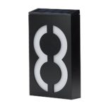 Yamally_9R Solar Power LED Light Sign House Hotel Door Address Plaque Number Digits Plate I (black 0)