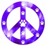 Imagine This 4-3/4-Inch by 4-3/4-Inch Car Magnet Peace Dog, Purple