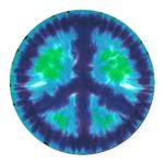 CafePress – Tie Dye Peace Sign Car Magnet – Round Car Magnet, Magnetic Bumper Sticker