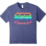 Vintage Hippie Bus Rainbow Van Namaste Car Flowers T Shirt
