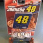 2007 Jimmie Johnson #48 Lowes Zebra Black White Stripes Test Car 1/64 Scale with #48 Pit Board Sign Replica Winners Circle