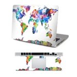 Vati Leaves Removable Colorful World Map Protective Full decals Vinyl Art Skin Decal Sticker Scratch resistant for Apple MacBook Air 13.3″ inch