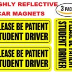 Corneria Reflective Please Be Patient Student Driver Magnetic Car Signs(Set of 3) Safety Caution Sign Decal Sticker Bumper (3Pack)