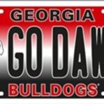 NCAA University of Georgia Bulldogs GO DAWGS Car License Plate Novelty Sign