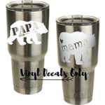 Mama Bear and Papa Bear White Vinyl Decals for Computers, Drinkware, and Vehicles