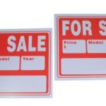 Lot of 2 Plastic 9″ x 12″ For Sale Sign Car Auto Model Year Price