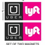 Uber, Lyft Car Magnets, Vehicle Removable Magnetic Signs (set of two magnets) Size 6″ x 12″ Great for any vehicle.