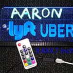Personalized Lyft Uber driver rideshare sign LED light 9.4×4.7in. 5V 16 colors 1meter USB cord remote Acrylic engraving