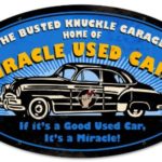 Busted Knuckle Garage BUST104 Oval Used Car Shop Sign